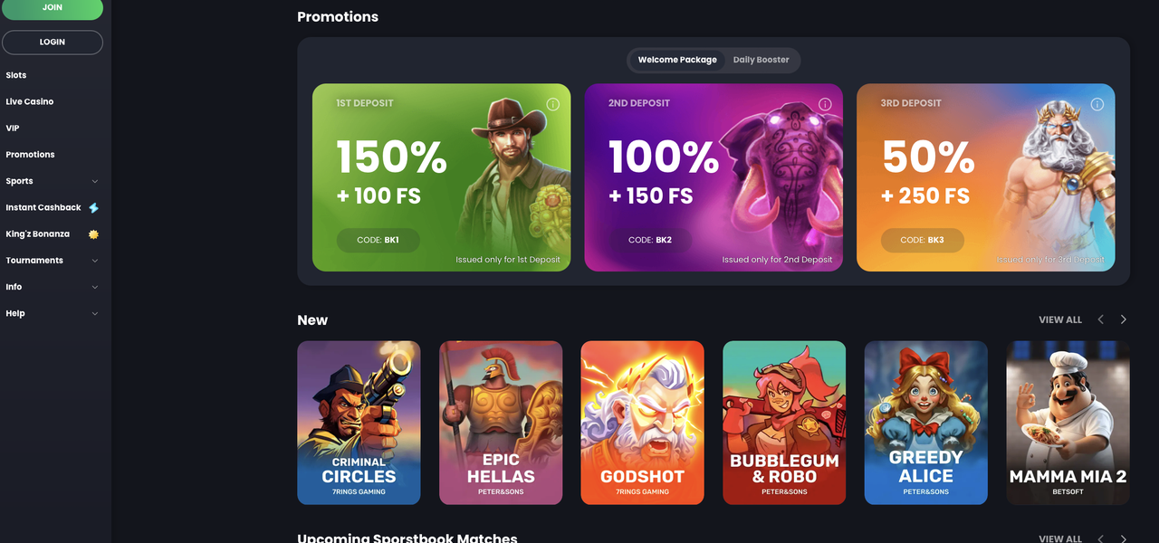 Bitkingz Bonusübersicht Bonusübersicht bei Bitkingz Casino mit Willkommenspaket und Daily Booster