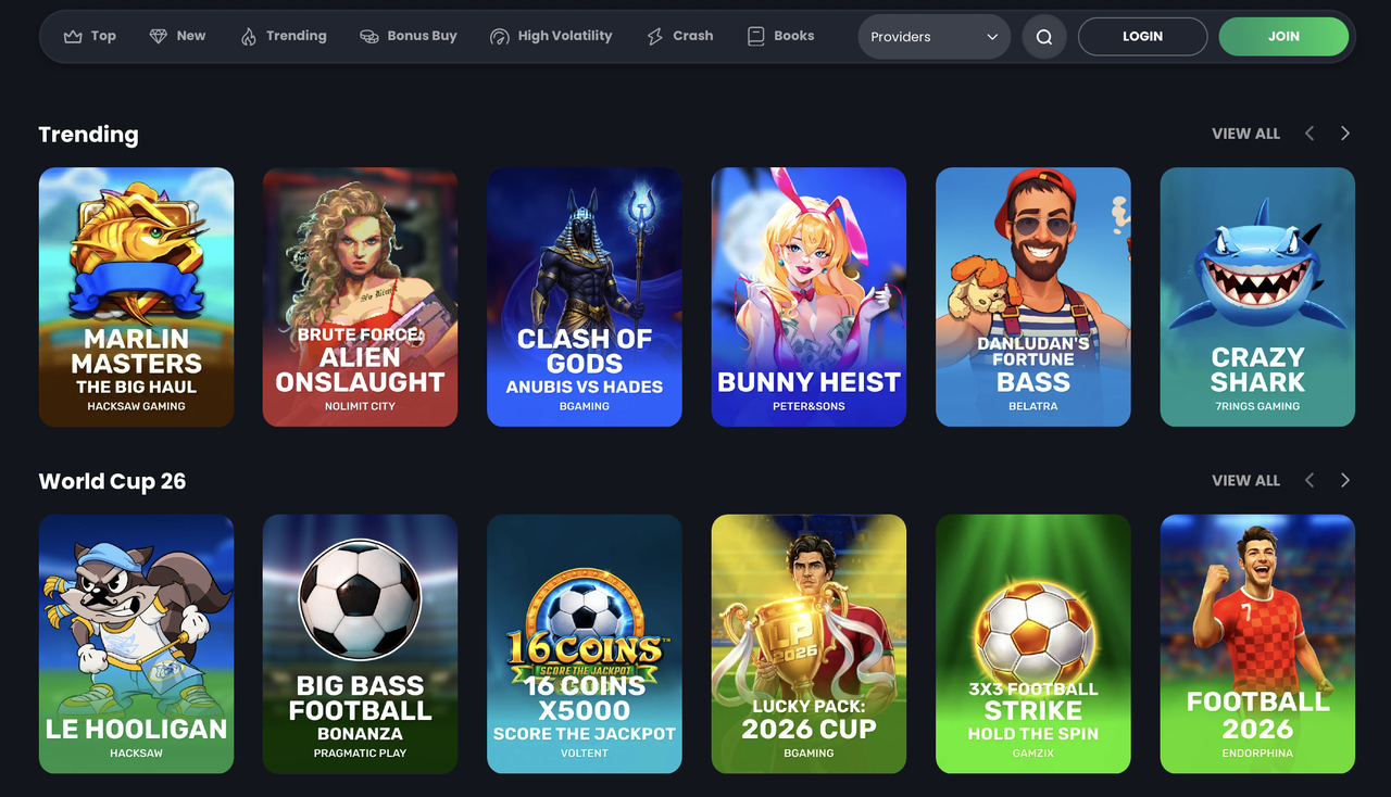 Bitkingz Trending Slots und World Cup 26 Trending Slots und WM-2026-Themenreihe bei Bitkingz Casino